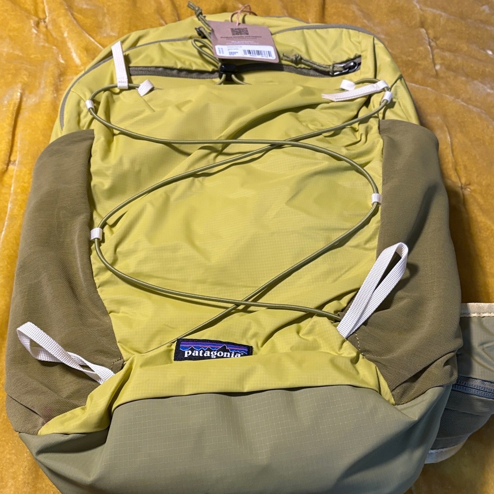 Patagonia TerraVia Pack 22L in Lime Green and Green. Graze Green